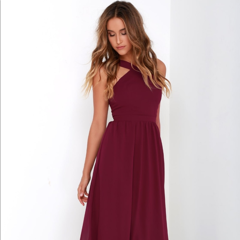 Air of Romance Burgundy Maxi Dress